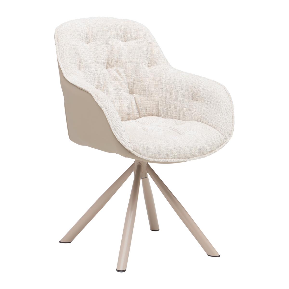 Stolička s podrúčkami Eileen sivá/béžová - sivá/béžová, Modern, kov/textil (62/85/61cm) - Mömax