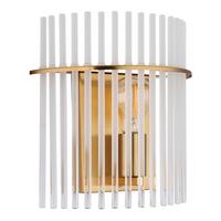 Wandleuchte 15698wm - Klar/Goldfarben, KONVENTIONELL, Glas/Metall (25/12,5/26cm) - Globo