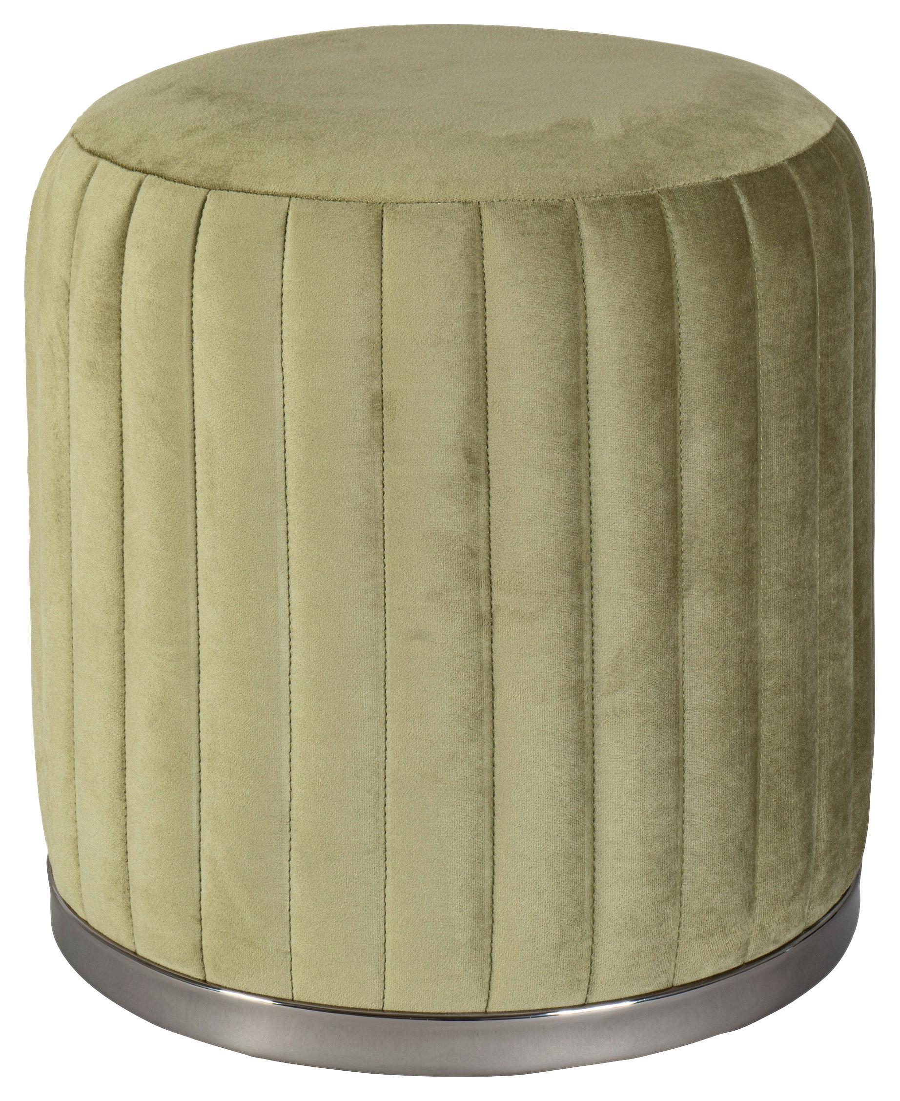 Hocker Doric 125 Grün/Graphitfarben D: 43 cm - Graphitfarben/Grün, Design, Textil (43/46cm) - Kayoom