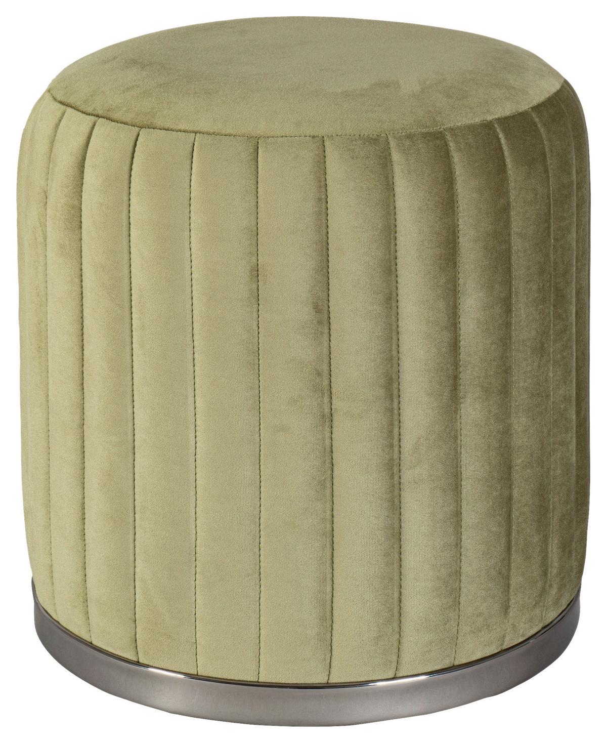 Hocker Doric 125 Grün/Graphitfarben D: 43 cm - Graphitfarben/Grün, Design, Textil (43/46cm) - Kayoom