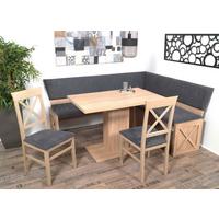 Eckbankgruppe Madrano Grau, Eiche, B: 185 cm - Grau/Sonoma Eiche, KONVENTIONELL, Holz/Holzwerkstoff (150/185/87cm) - MID.YOU