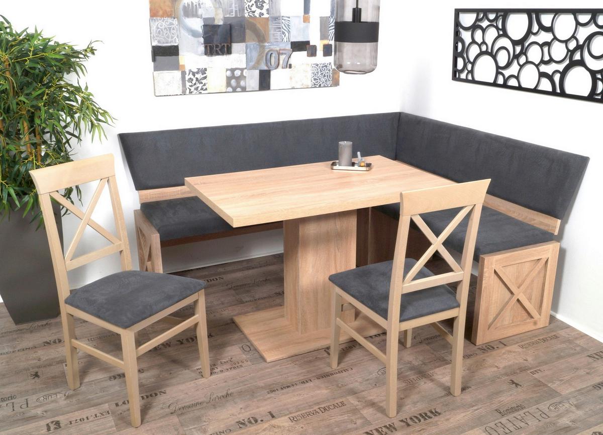 Eckbankgruppe Madrano Grau, Eiche, B: 185 cm - Grau/Sonoma Eiche, KONVENTIONELL, Holz/Holzwerkstoff (150/185/87cm) - MID.YOU