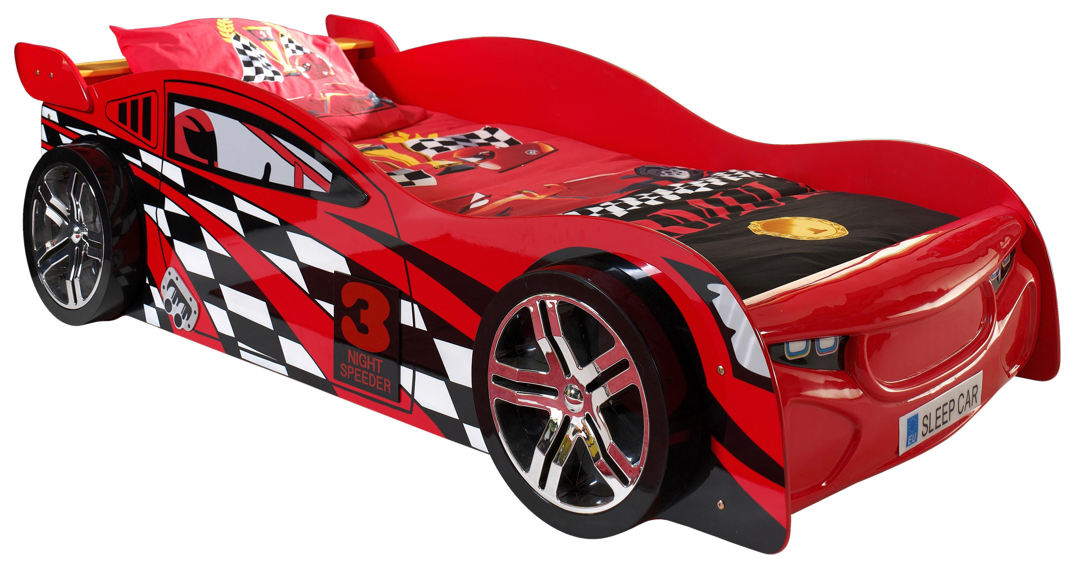 Autobett Night Speeder 90x200 cm Rot +verzierungen - Rot, MODERN, Holzwerkstoff (90/200cm) - MID.YOU