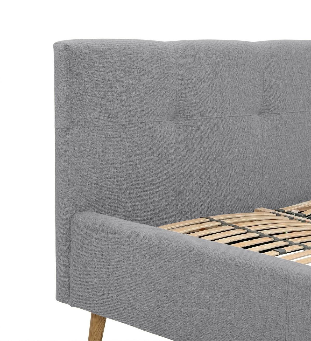 Polsterbett Rossva Lf: 200x200 Grau - Eichefarben/Grau, MODERN, Holz/Textil (200/200cm) - MID.YOU