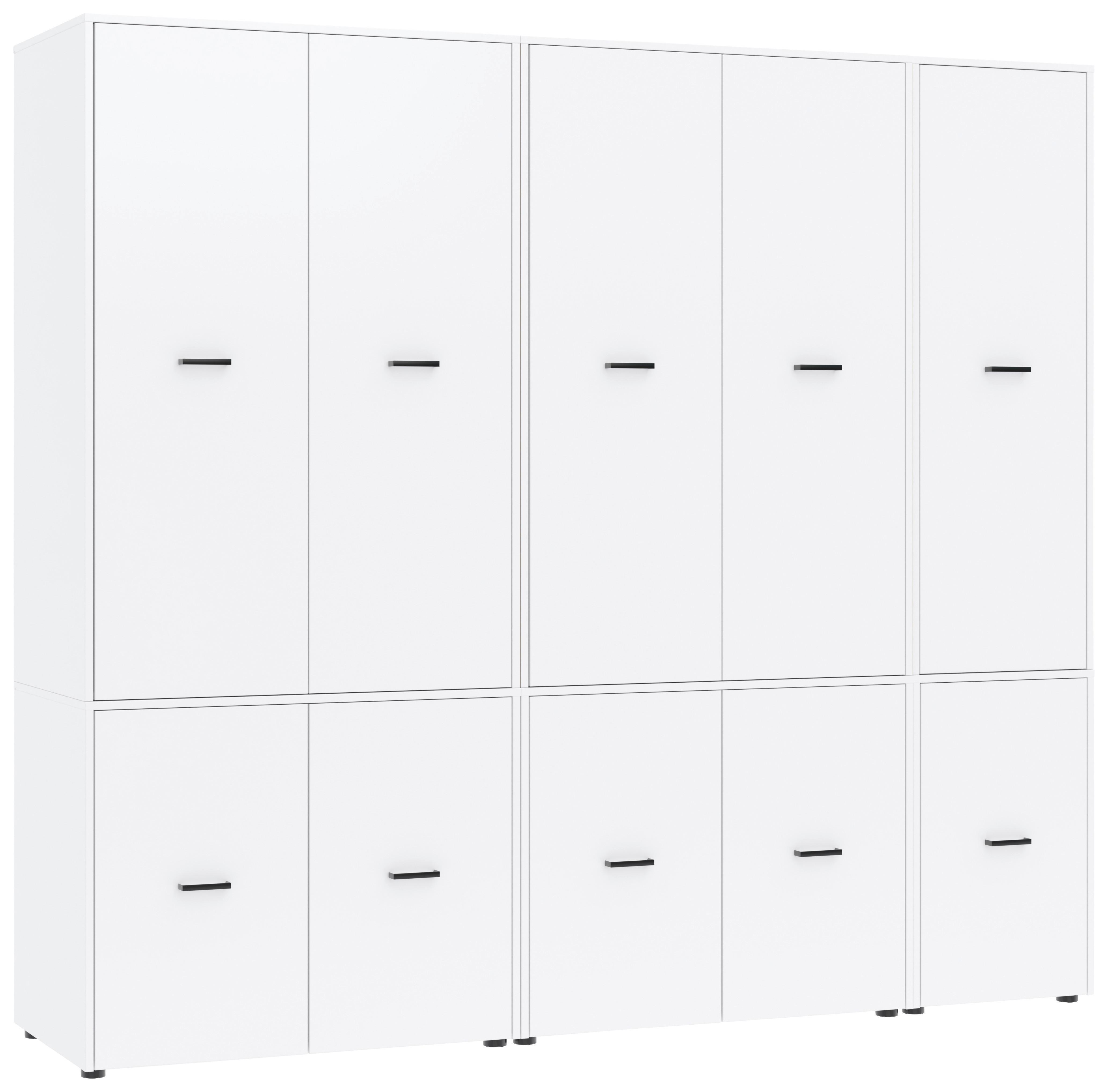 Kleiderschrank Kivo Weiß, B: 225 cm - Weiß, Basics, Holzwerkstoff (225/199,6/52,1cm)