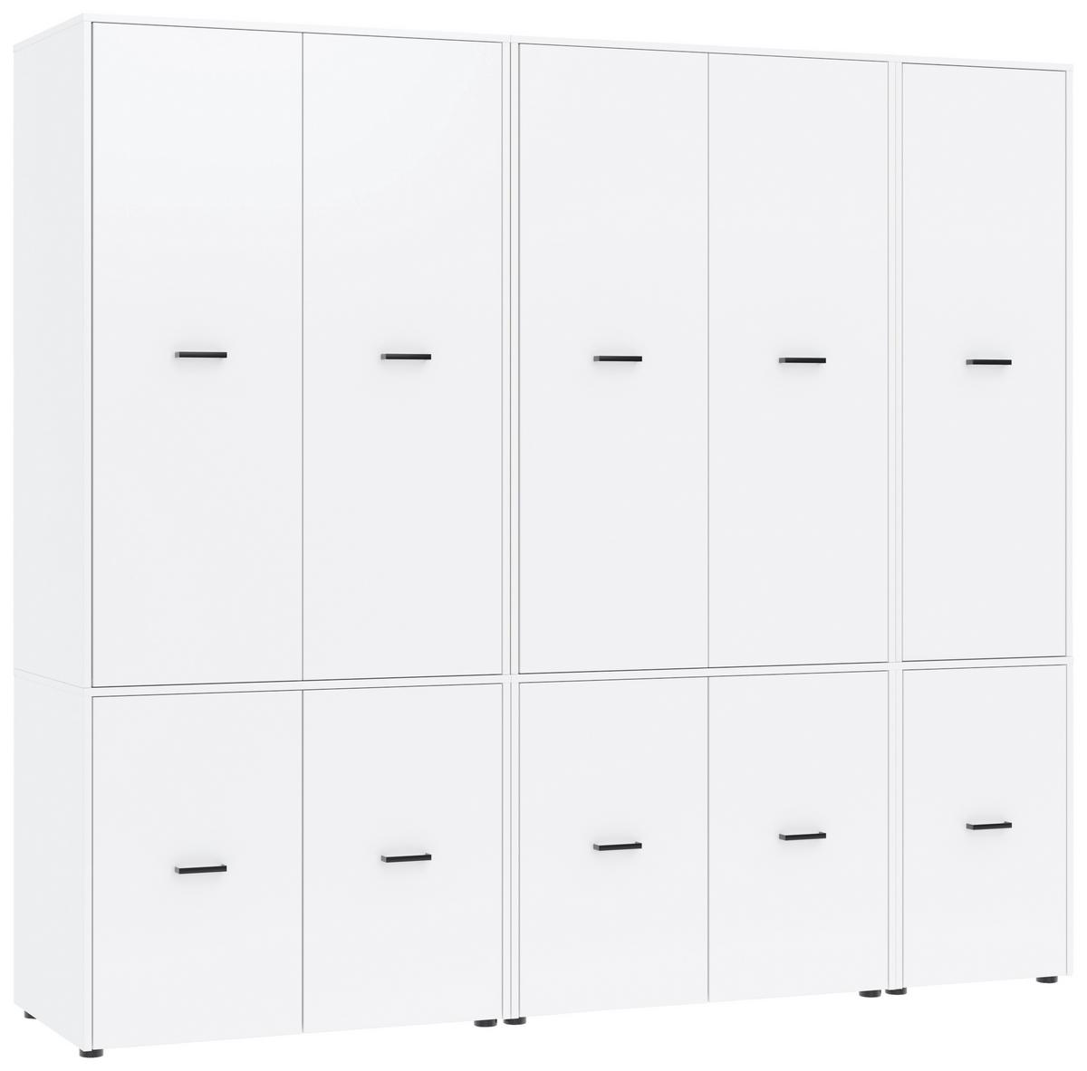 Kleiderschrank Kivo Weiß, B: 225 Cm - Weiß, Basics, Holzwerkstoff (225/199,6/52,1cm)