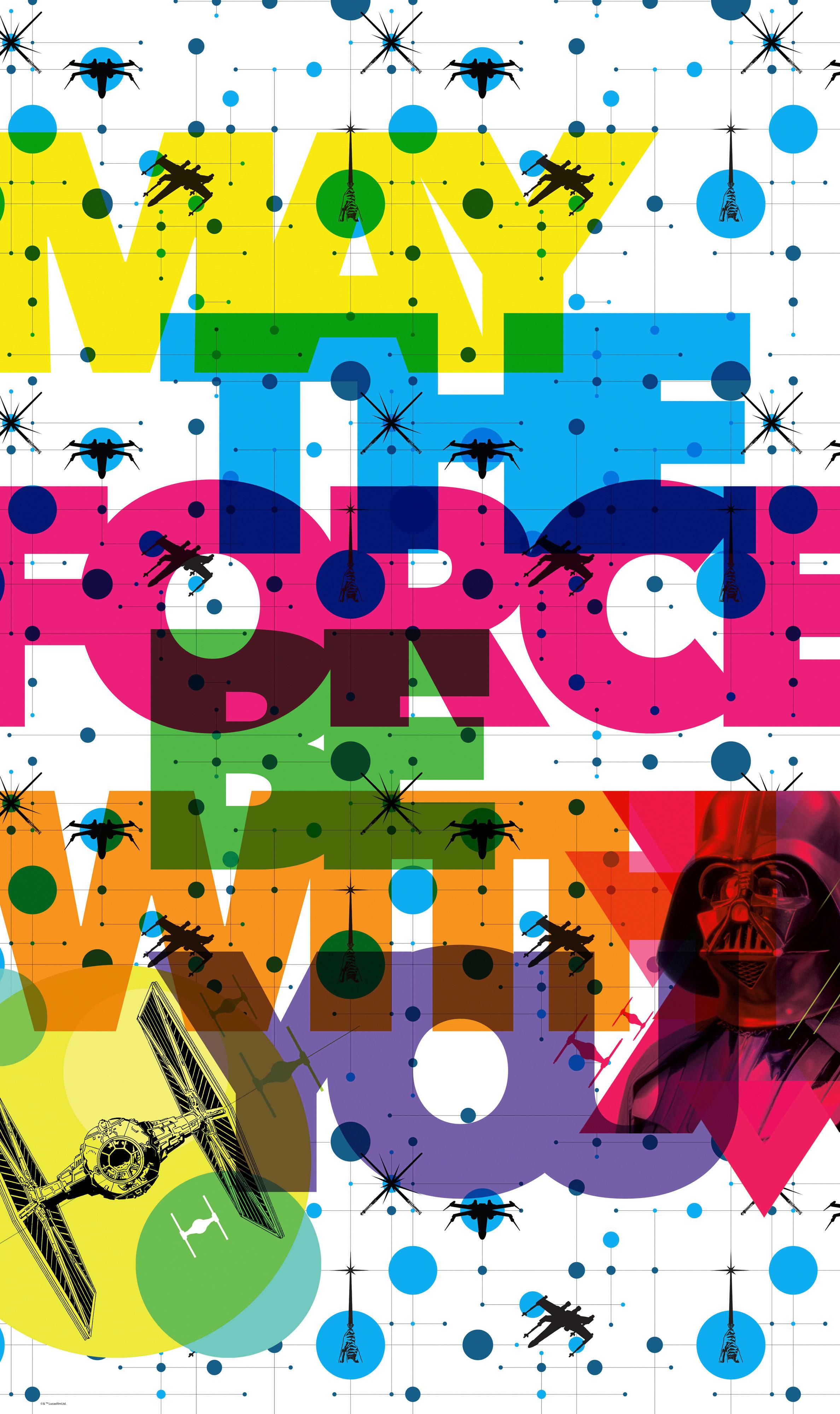 Vliestapete Star Wars Pop Geometrics Vader - Multicolor, Basics (120/200cm) - Komar