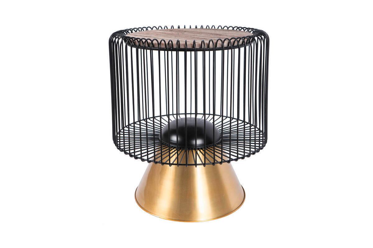 Beistelltisch Malibu Schwarz/Goldfarben