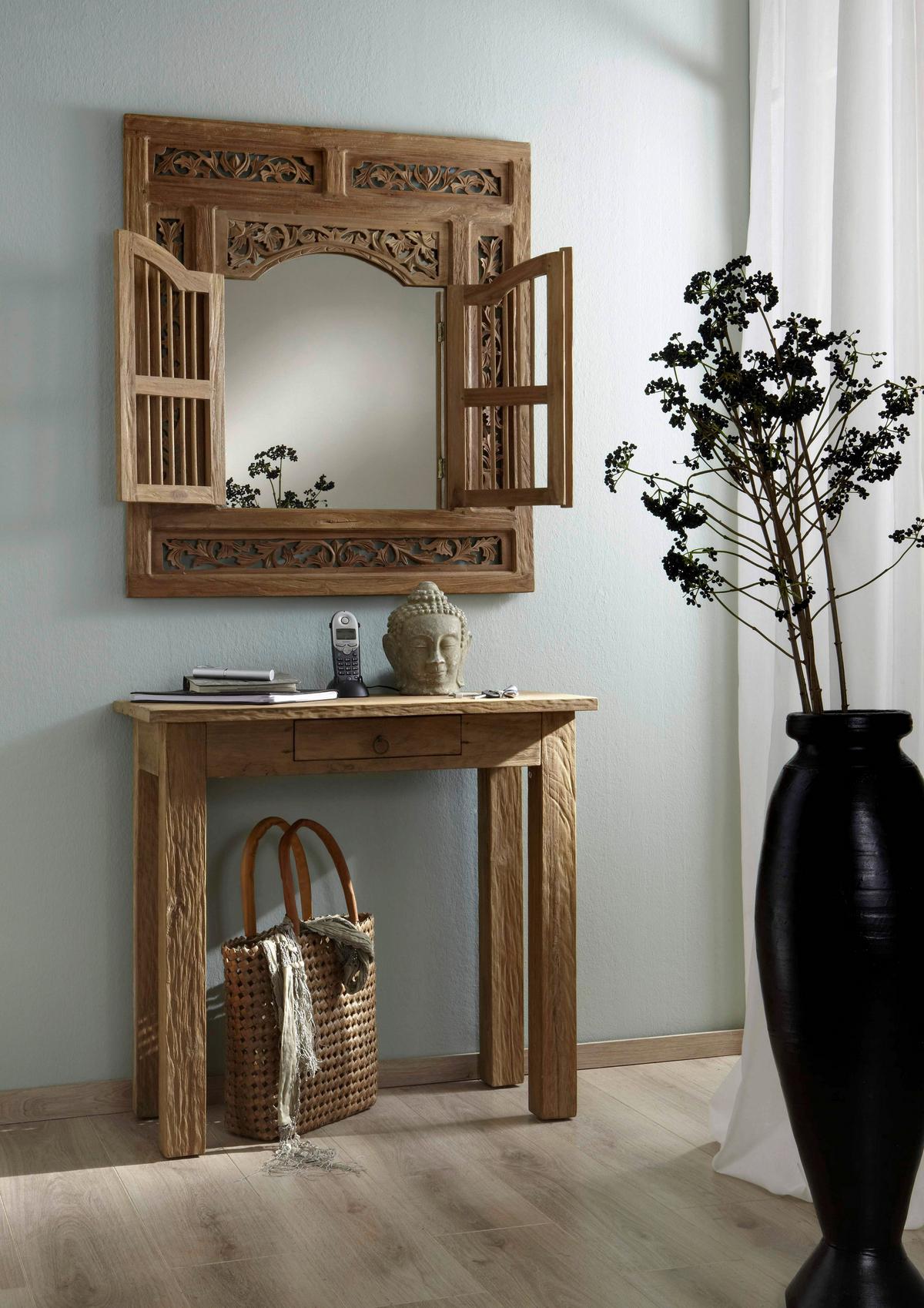 SPIEGEL Naturfarben B: 80cm - Naturfarben, Design, Glas/Holz (80/90/3,5cm) - MID.YOU