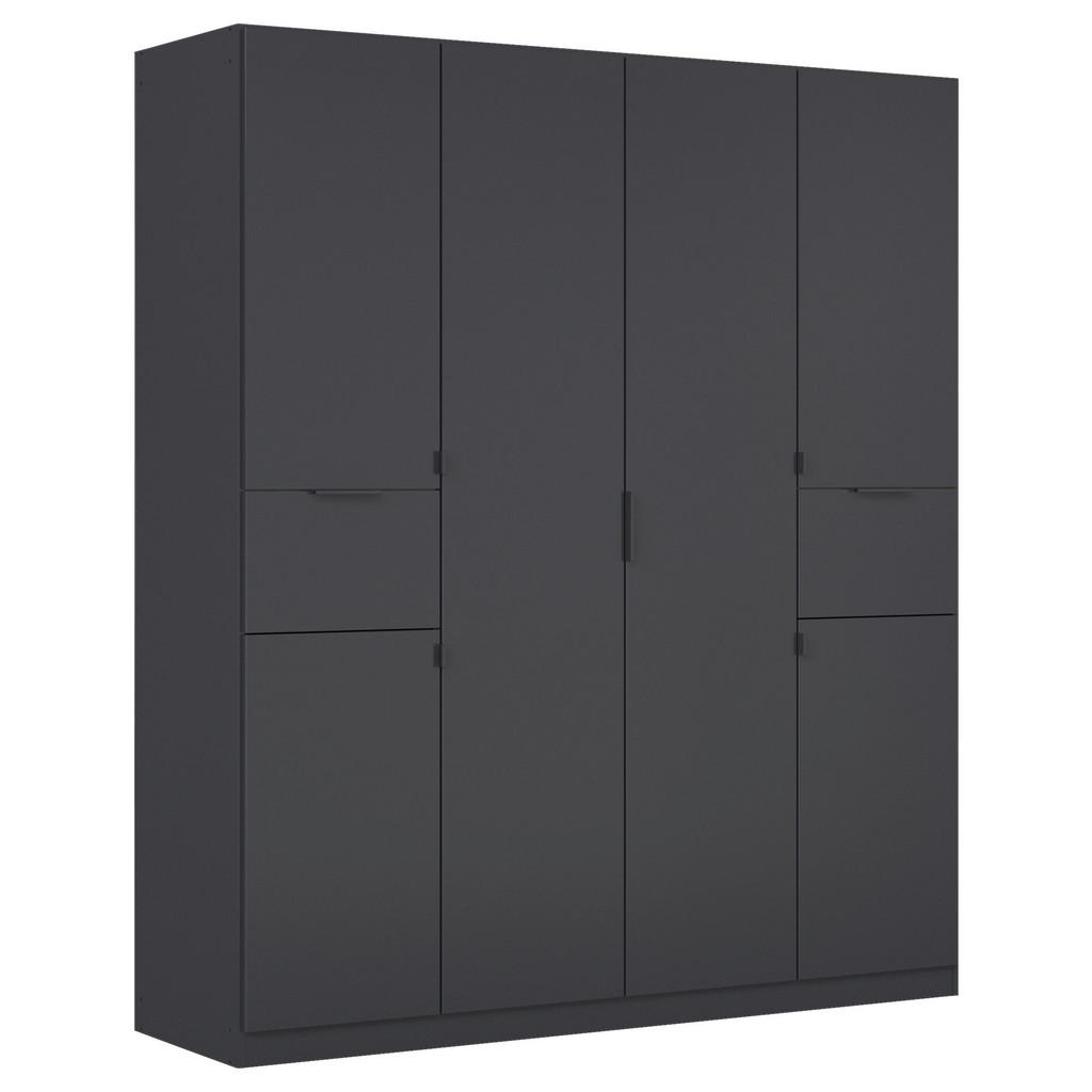 Drehtürenschrank Mit Schubladen 181 Cm Grau