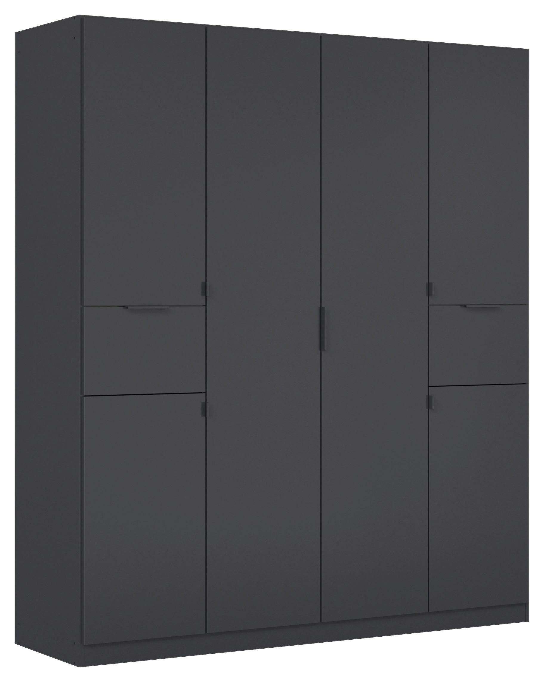 Drehtürenschrank Mit Schubladen 181cm Grau