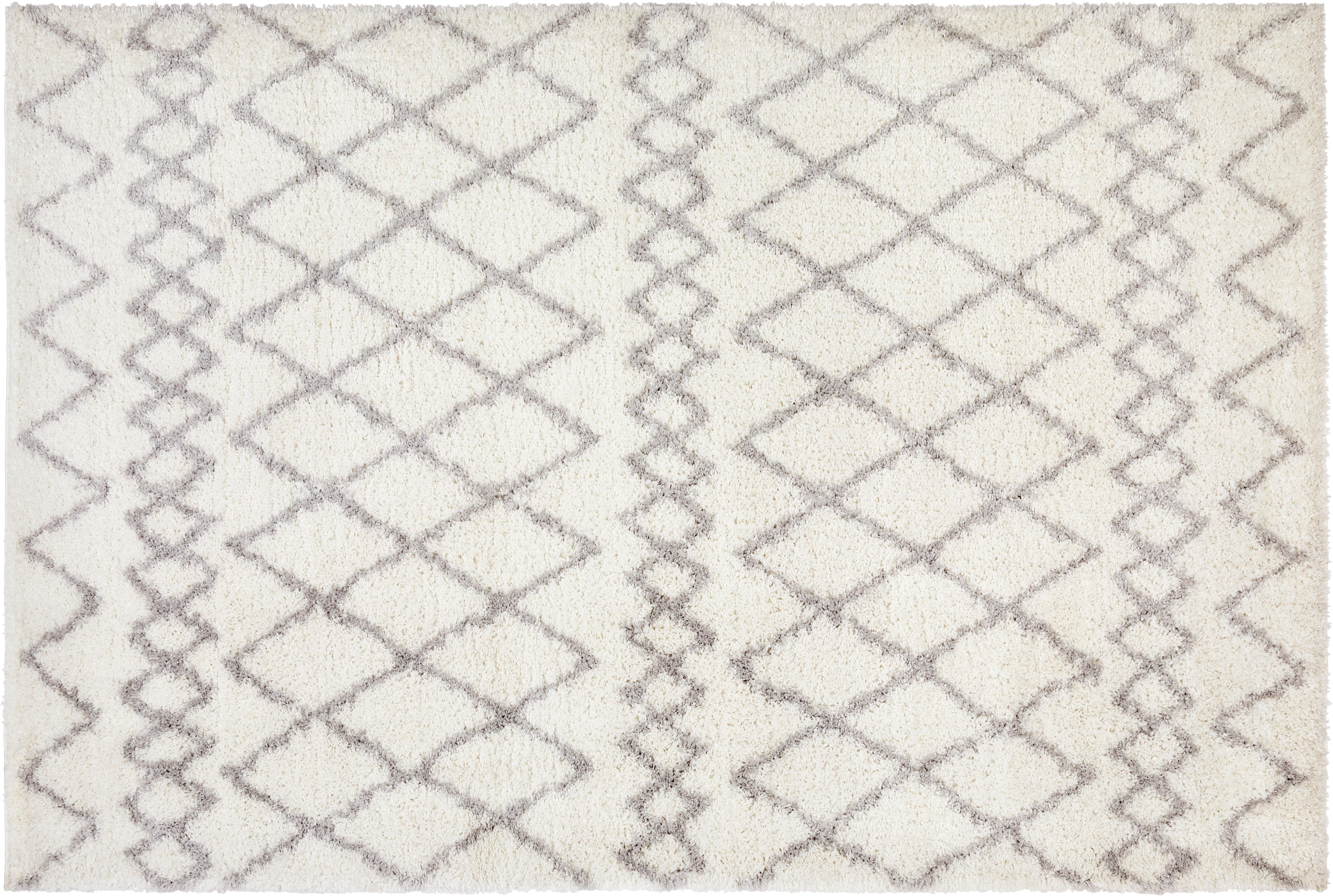 Hochflor Teppich Weiß/Grau Kimi 80x150 cm - Basics, Textil (80/150cm) - James Wood