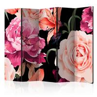 Paravent Schwarz Pink B: 225 cm - Pink/Schwarz, Basics, Holz/Textil (225/172/3cm) - artgeist