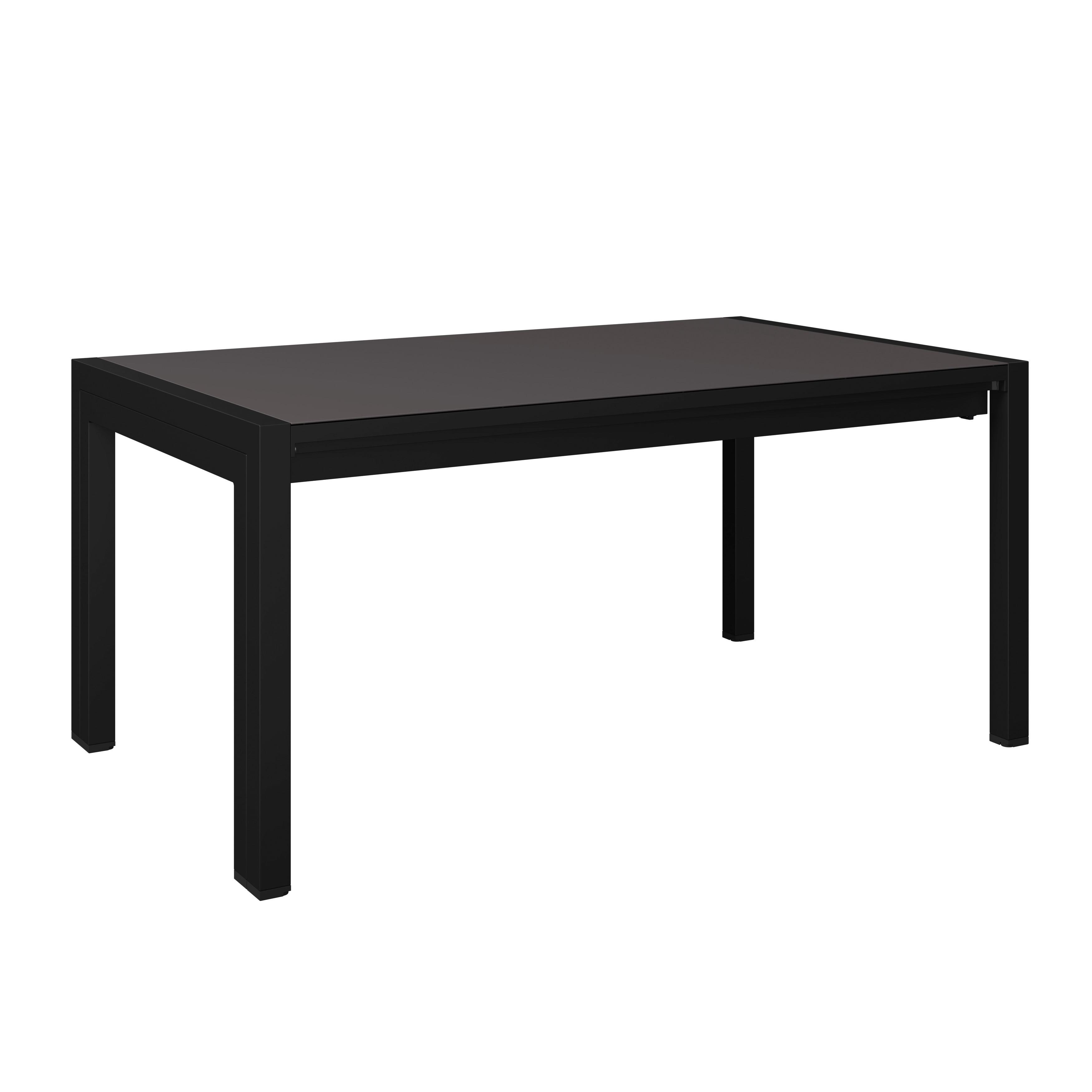 Ausziehtisch Tampa - Dunkelgrau/Anthrazit, MODERN, Glas/Metall (150-285/69/90cm) - Beldano