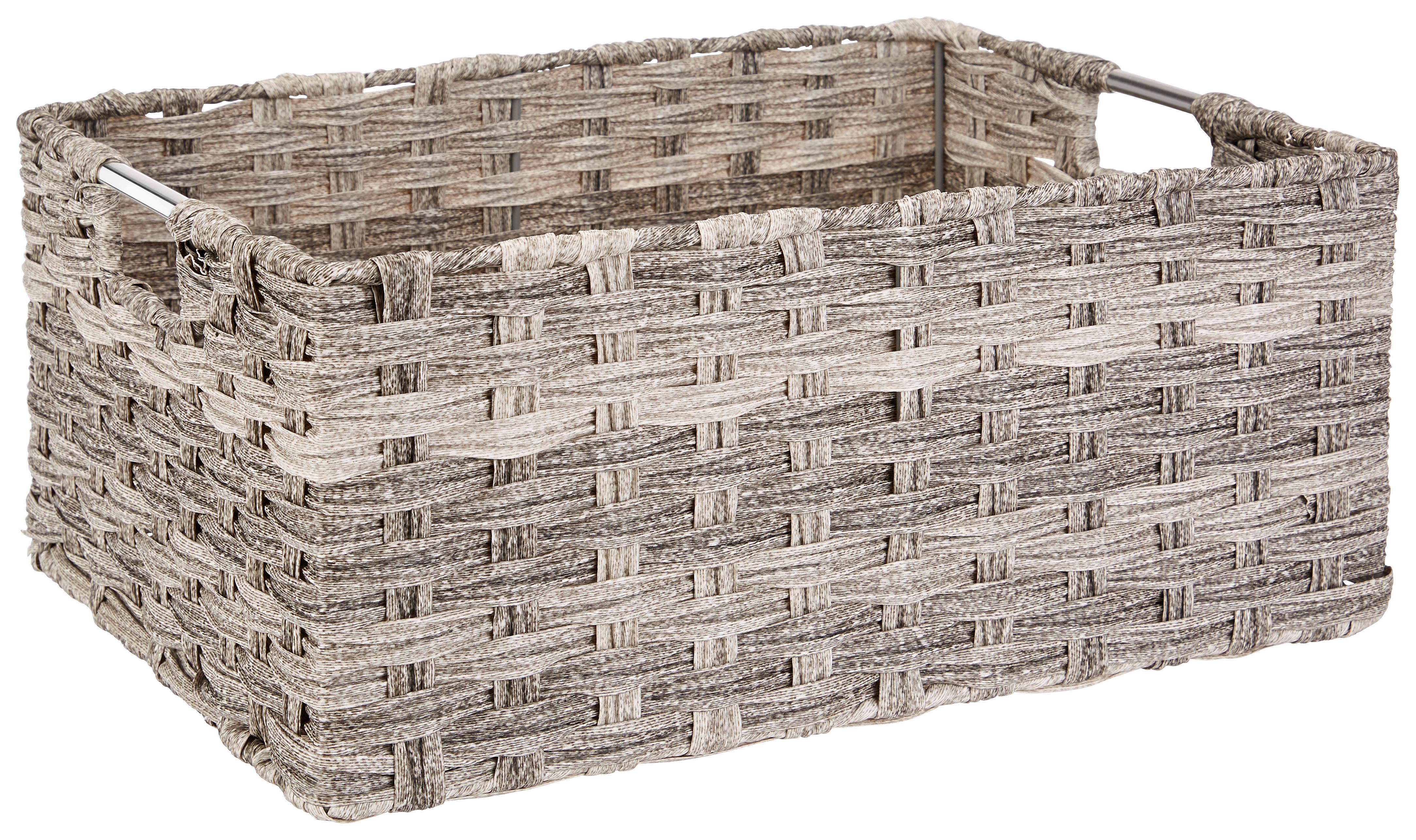 Regalkorb Jandra 40x30 cm Grau Kunststoff/Metall - Grau, ROMANTIK / LANDHAUS, Kunststoff/Metall (40/18/30cm) - James Wood
