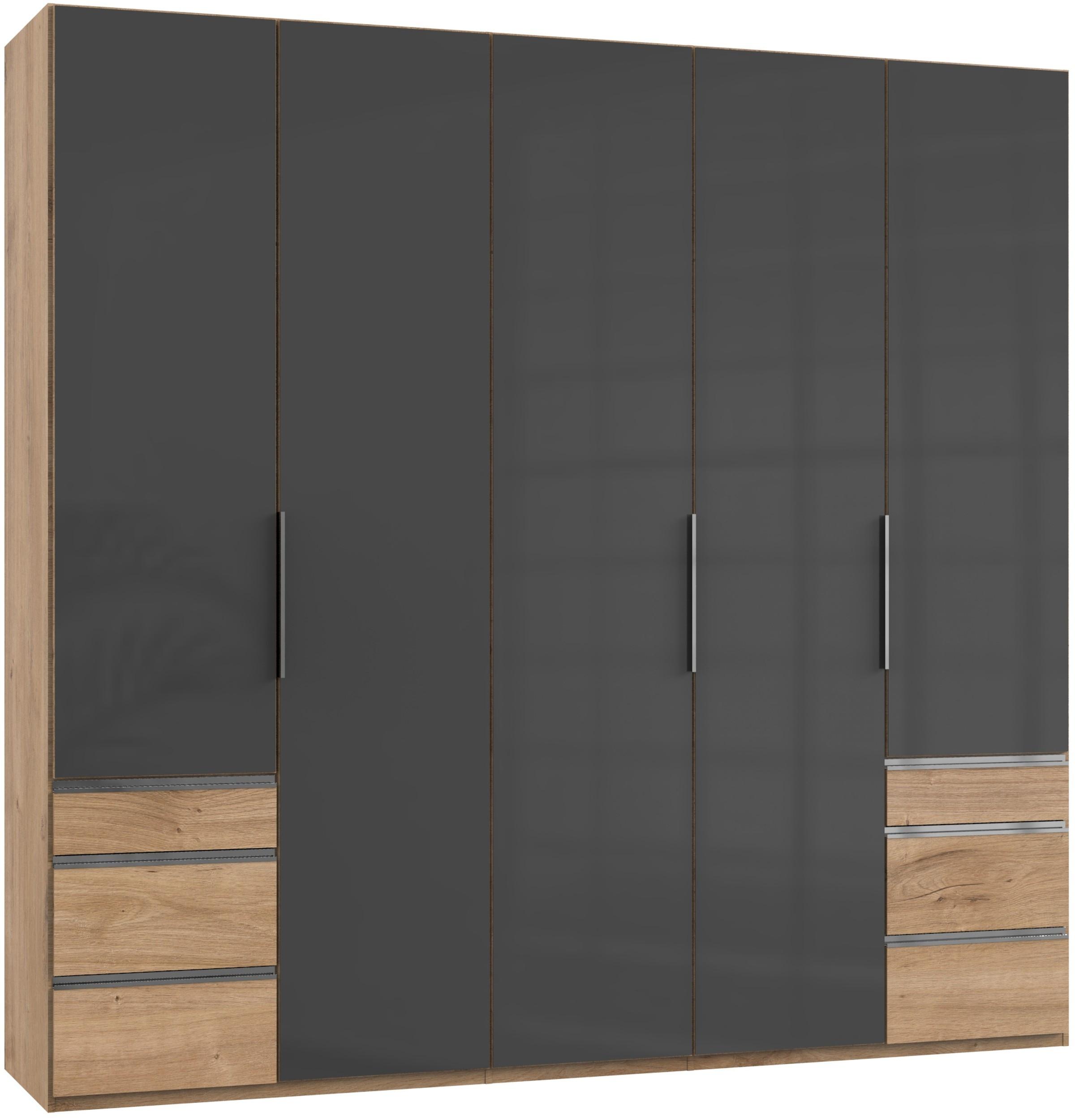 Drehtürenschrank mit Schublade 250 cm Level, Grau/Eiche