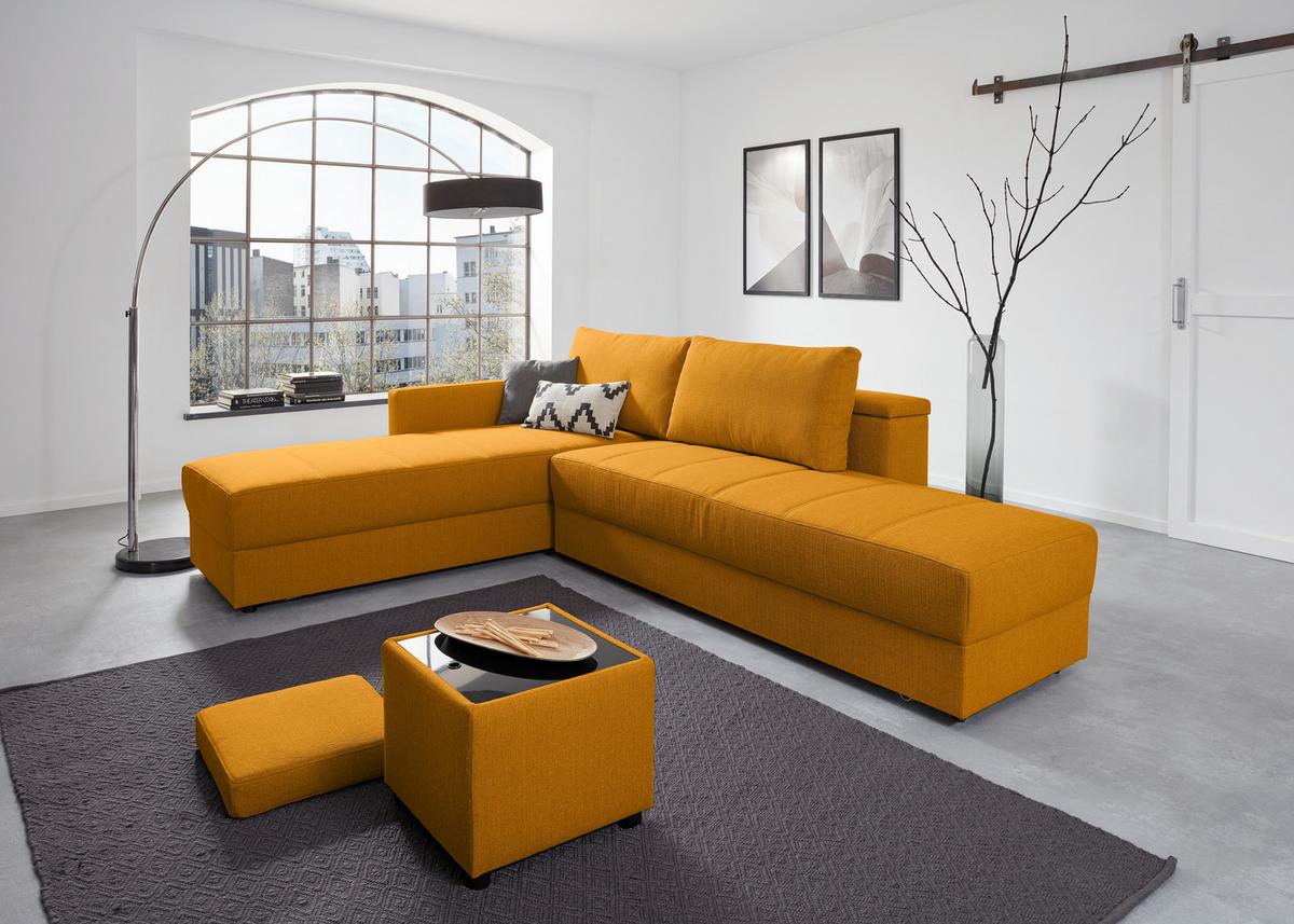 Ecksofa Looks Iii - Gelb/Schwarz, Design, Textil (287/229cm) - LOOKS by W.Joop