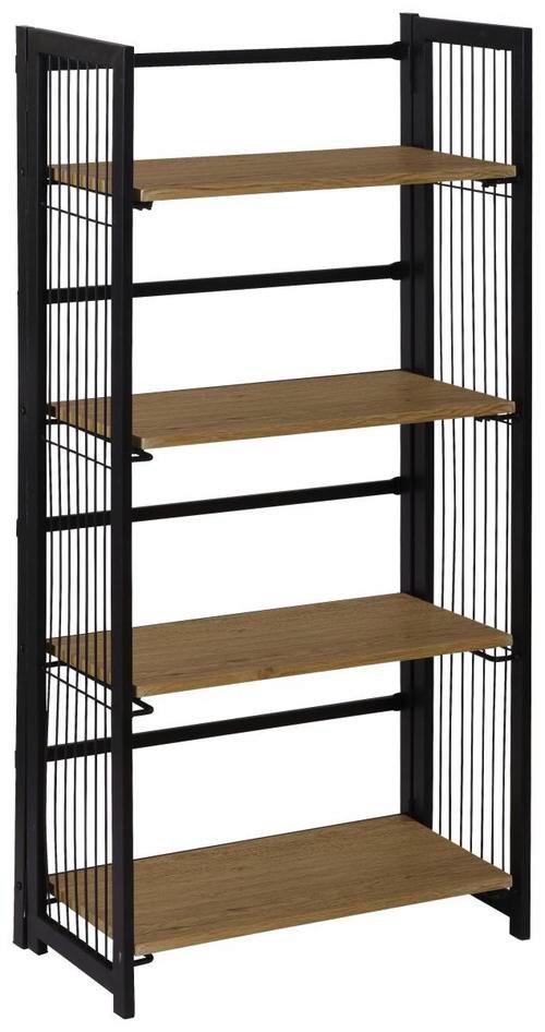 Regal Klappbar Klapp B 60cm, Schwarz/Eiche Dekor