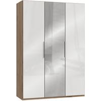 Drehtürenschrank 150cm Level, Weiß/eiche Dekor - Eichefarben/Weiß, MODERN, Glas/Holzwerkstoff (150/216/58cm) - MID.YOU