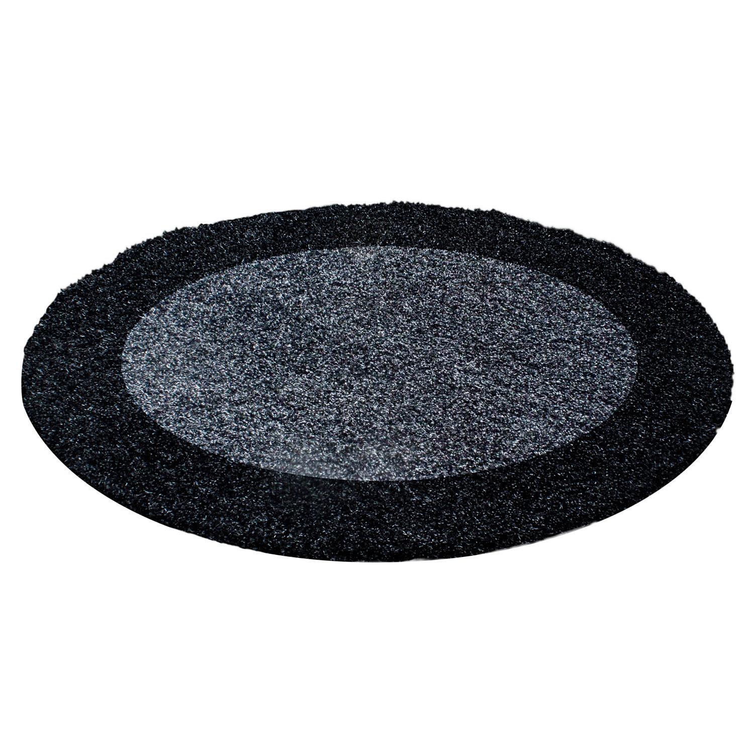 Hochflor Teppich Anthrazit Life Rund Ø 120 cm