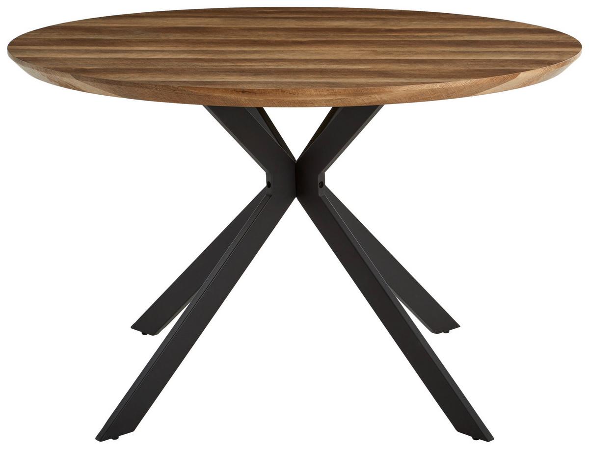 Esstisch Malu - Eichefarben/Schwarz, MODERN, Holzwerkstoff/Metall (120/120/76cm) - MID.YOU