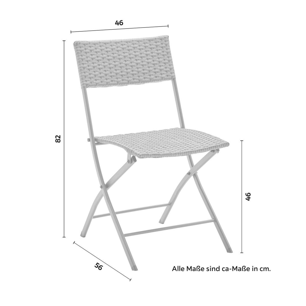 Sada na balkon MARIO šedá/tm.šedá - šedá/světle šedá, Moderní, kov/textil (110/86,5/80cm) - Bessagi Garden