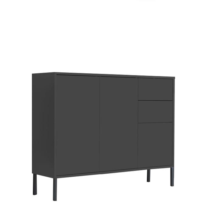 Kommode Mailand Anthrazit B: 105,5cm - Anthrazit, MODERN, Holzwerkstoff (105,5/86/33cm) - MID.YOU