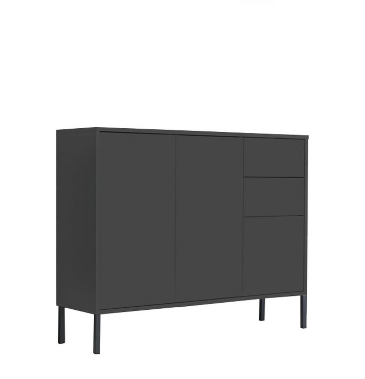 Kommode Mailand Anthrazit B: 105,5cm - Anthrazit, MODERN, Holzwerkstoff (105,5/86/33cm) - MID.YOU