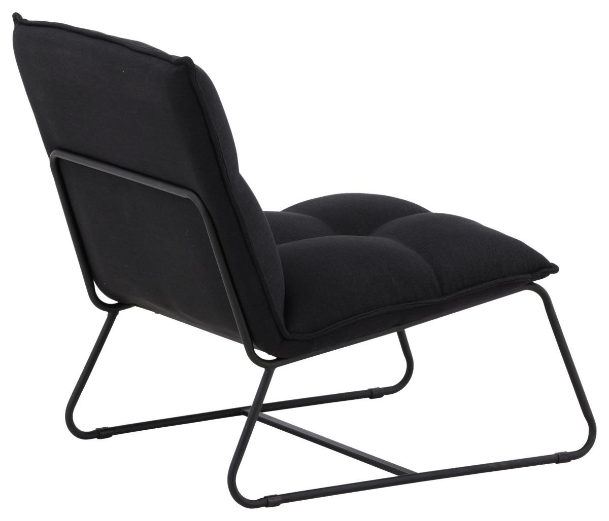 Sessel Madison - Schwarz, Design, Textil/Metall (62/78/83cm) - Livetastic