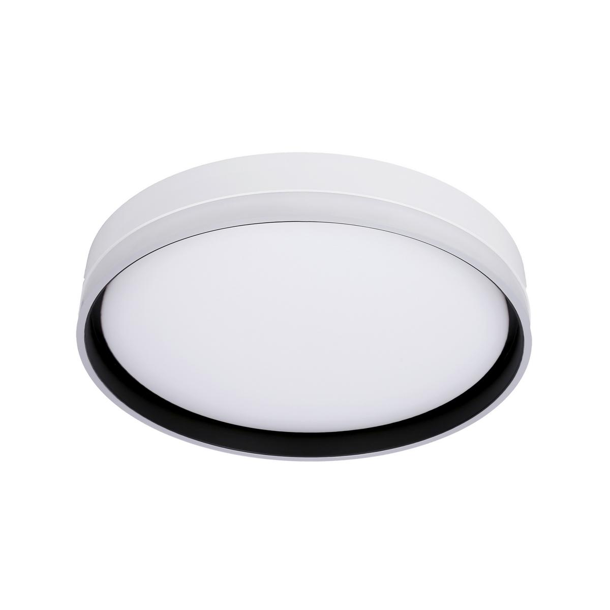 LED-Deckenleuchte 13-11305 Florida - Schwarz/Weiß, KONVENTIONELL, Kunststoff/Metall (40/40/7.5cm)