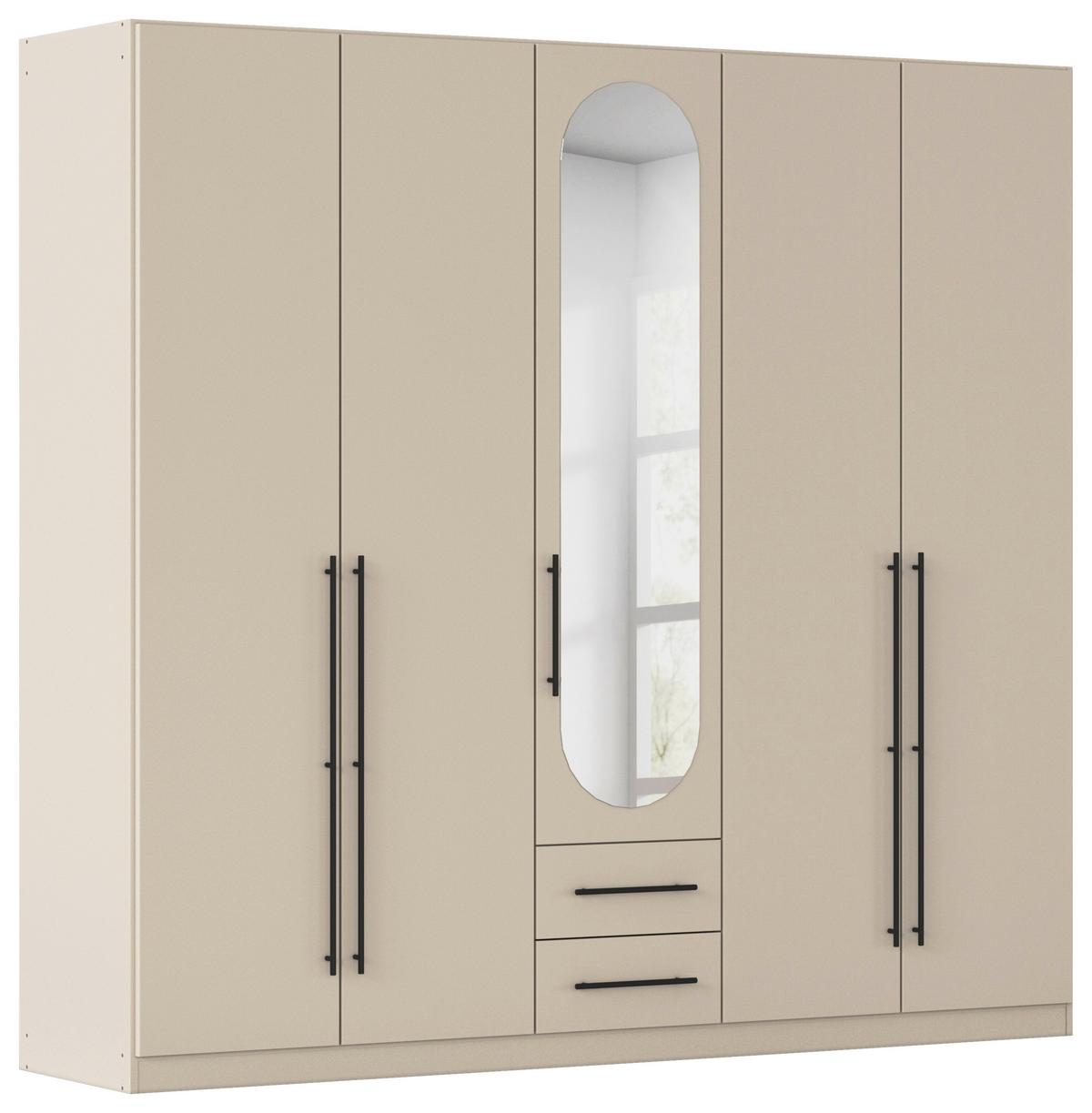 ŠATNÍ SKŘÍŇ S OTOČNÝMI DVEŘMI VELORA, šířka 226 cm - černá/šampaňská, Konvenční, kov/kompozitní dřevo (226/210/54cm) - Mömax