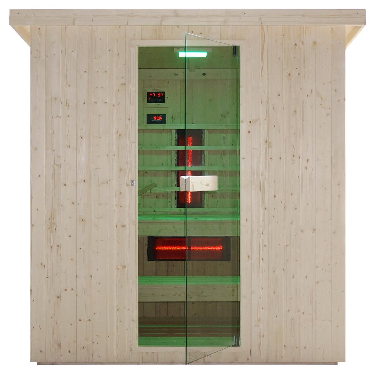 Infrarotkabine Lahti Holzfarben B: 181,5 cm - Fichtefarben, KONVENTIONELL, Holz (198/181,5/202,2cm) - Sanotechnik