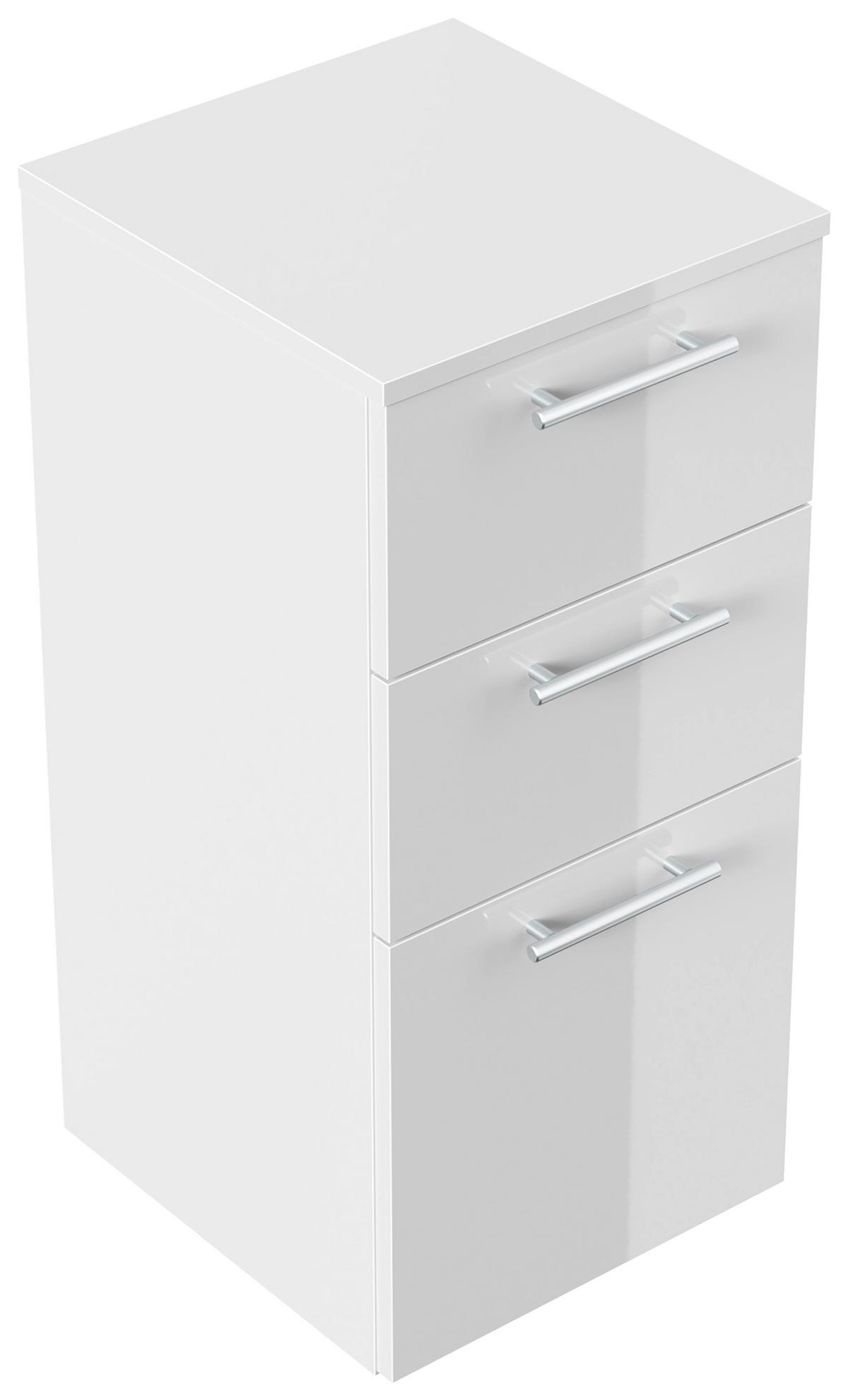 MIDISCHRANK Weiß Hochglanz B: 35,2cm - Weiß Hochglanz, Basics, Holzwerkstoff (35,2/75/36,8cm) - MID.YOU