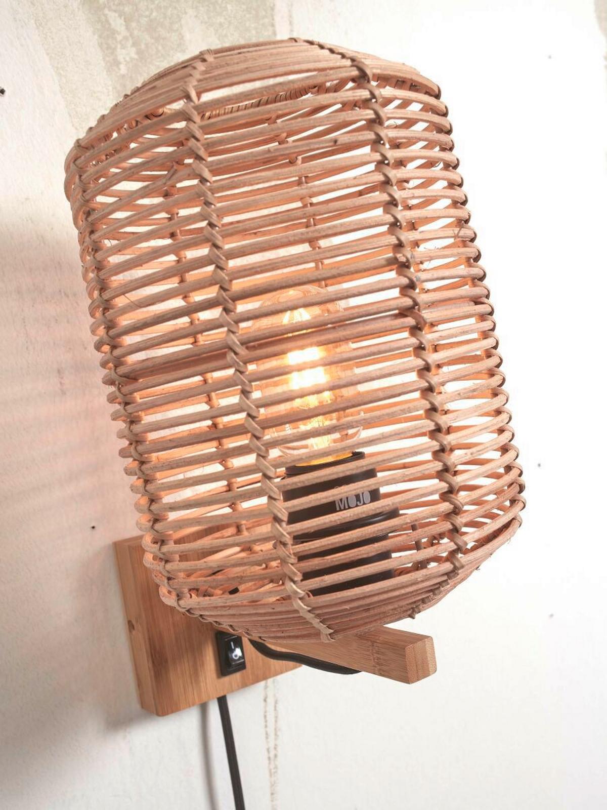 Wandleuchte Tanami/w25/n - Naturfarben, Trend, Naturmaterialien (18/25/25cm) - Good & Mojo