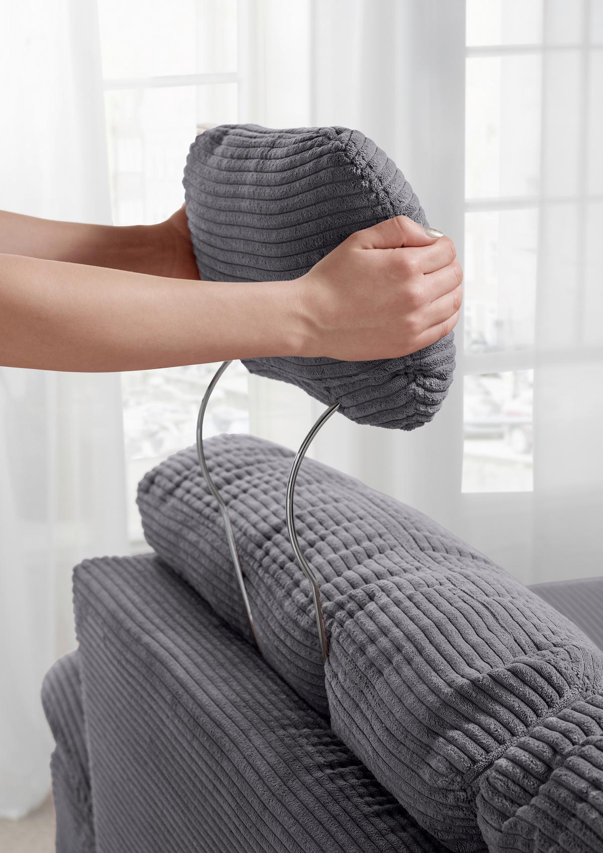 Wohnlandschaft Brizzini Grau S: 176x338-352 cm - Naturfarben/Grau, MODERN, Textil (176/338-352/206cm) - Livetastic