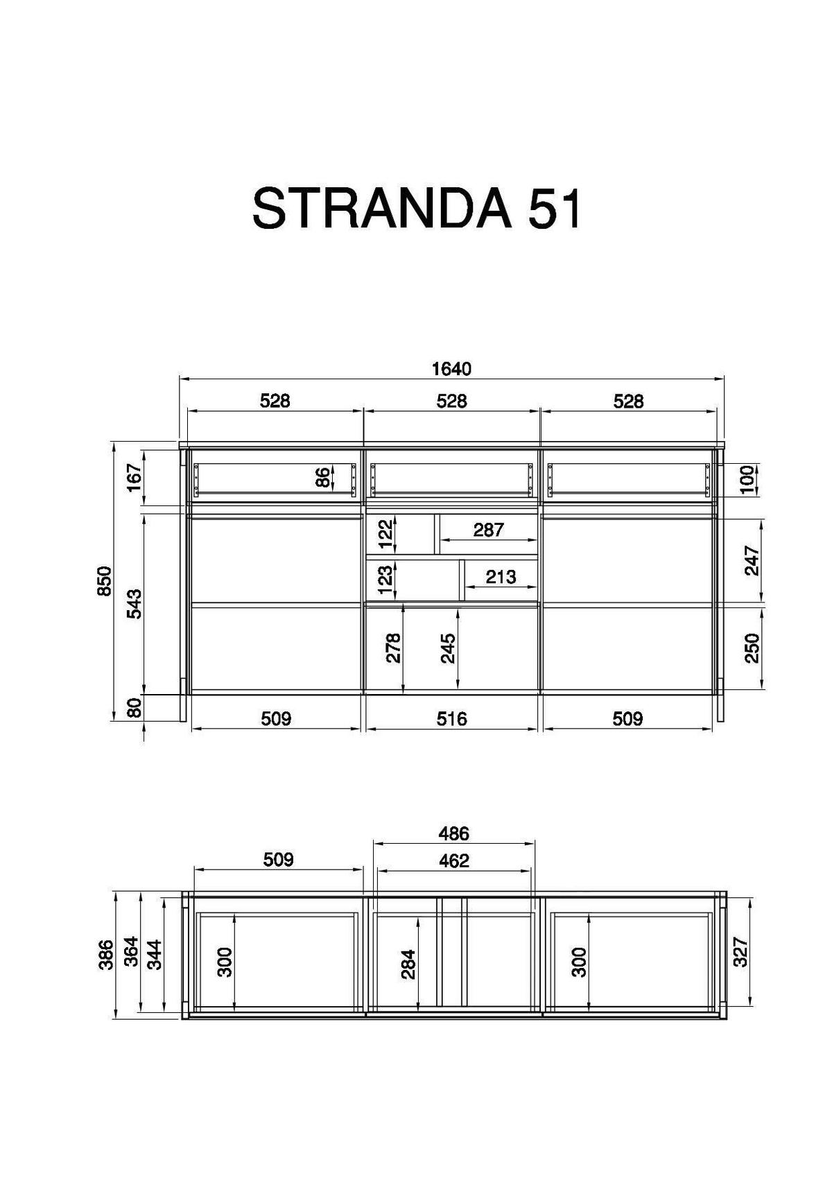 Sideboard Stranda Weiß/Eiche B: 164cm - Eichefarben/Weiß, Design, Holzwerkstoff (164/85/39cm) - MID.YOU