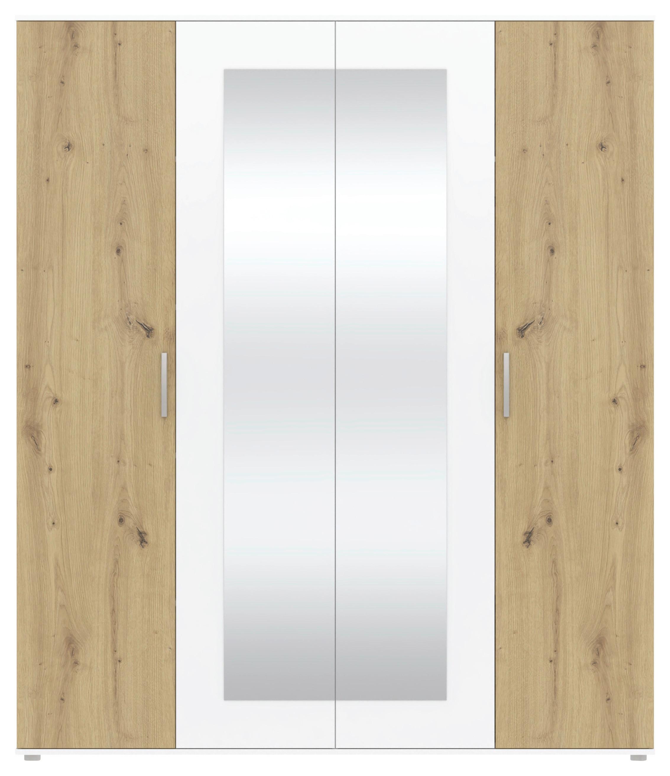 Kleiderschrank Jan, Weiß Eiche Artisan Dekor, B: 180 cm