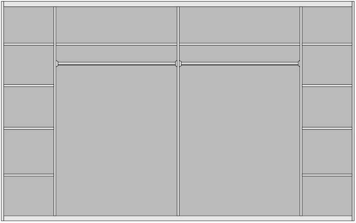 Tolóajtós Szekrény Match 2 315/225 Cm - bükkszínű/fehér, Design (315/225/61cm) - MID.YOU
