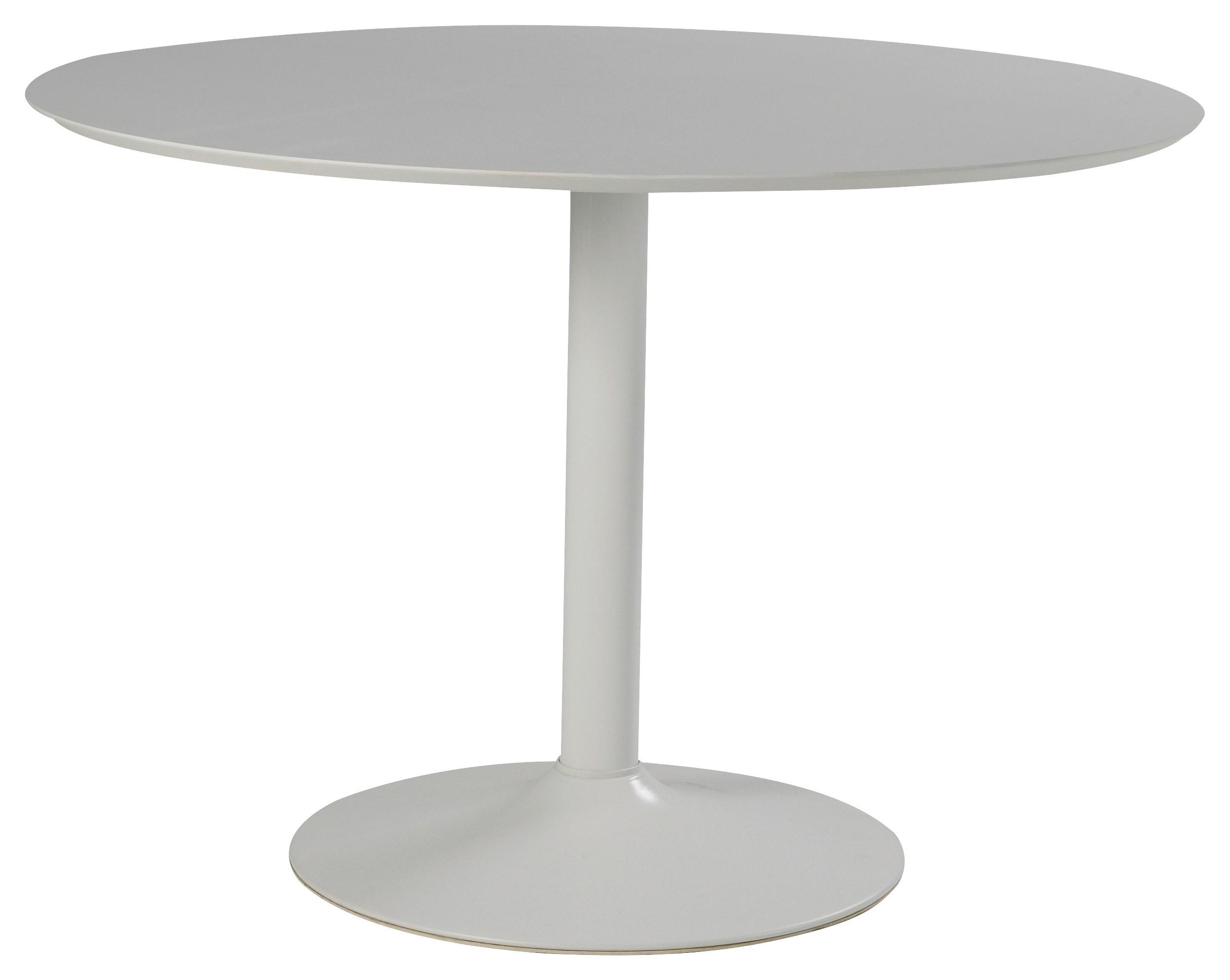 Okrúhly jedálenský stôl IBIZA, ø 110 cm, biely lak - biela, Design, kov/kompozitné drevo (110/76/110cm) - MID.YOU