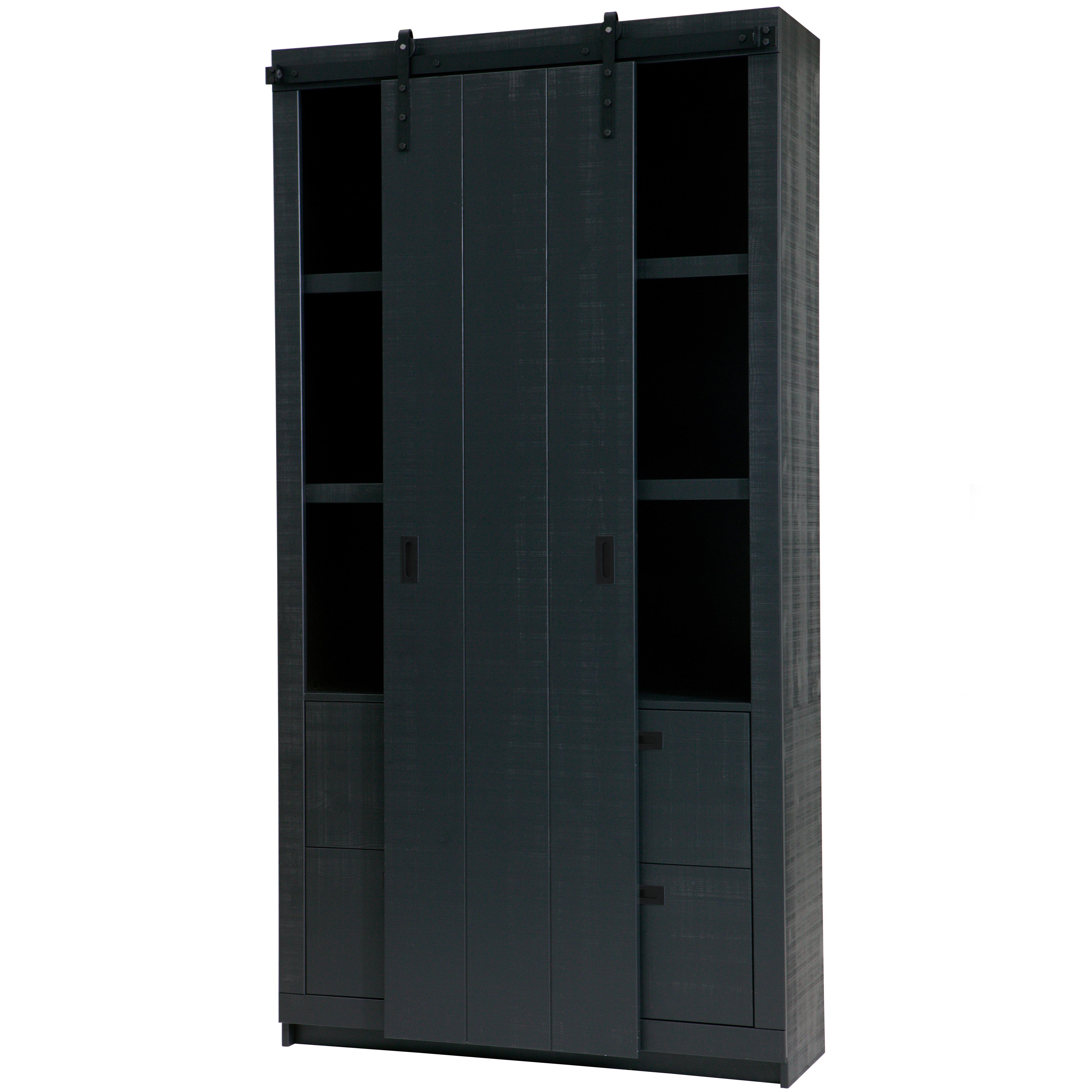 Mehrzweckschrank Slide Barn Schwarz B: 122 cm