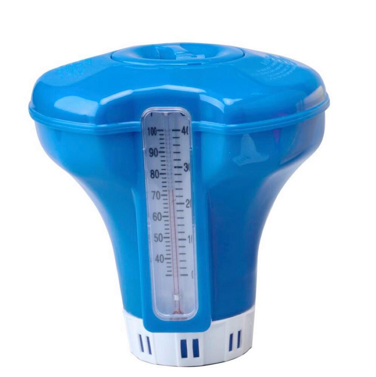 Úszó Vegyszeradagoló Hőmérővel Pooltrend - világoskék, Basics, műanyag