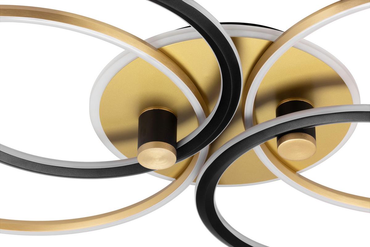 LED-Deckenleuchte Rip - Goldfarben/Schwarz, MODERN, Kunststoff/Metall (110/72/11cm)