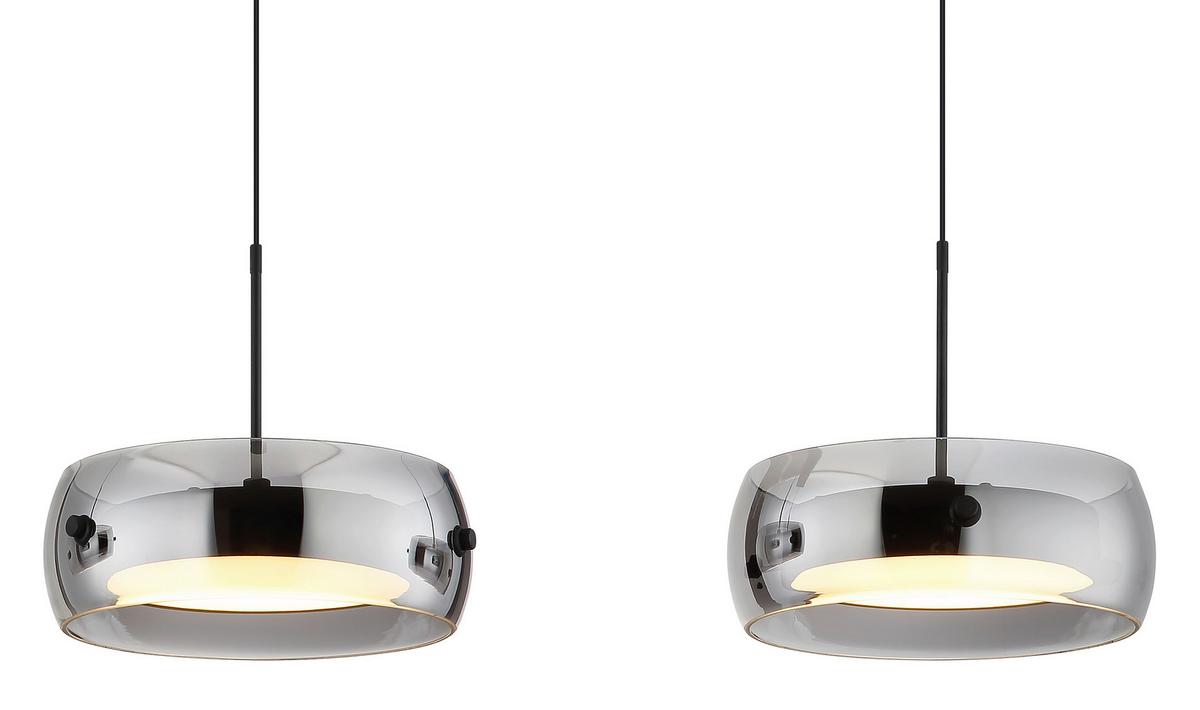 Led-hängeleuchte 3000k, 30w, 3000k - Schwarz/Weiß, Design, Glas/Kunststoff (85/20/120cm) - Globo