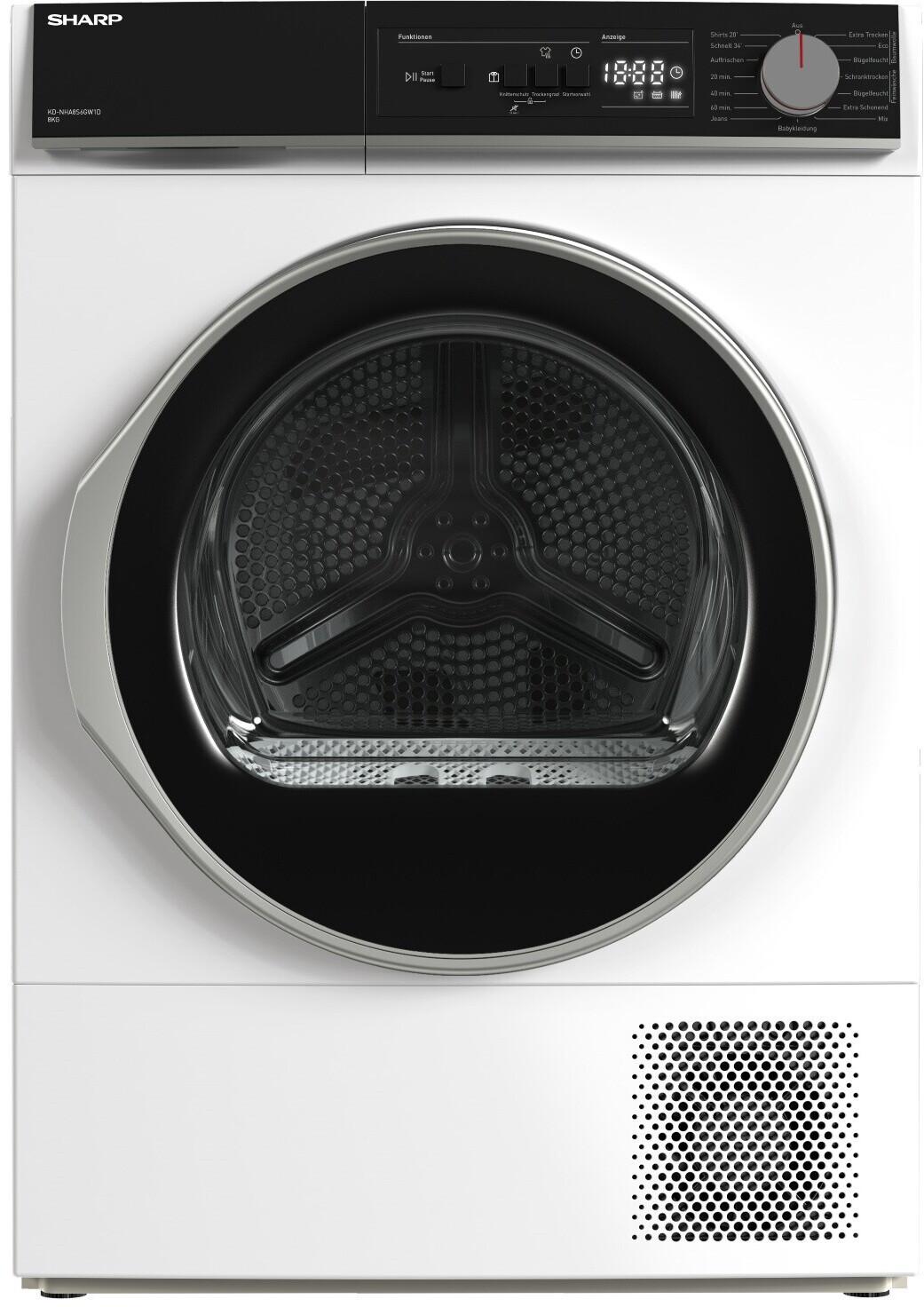 Wärmepumpentrockner Kd-Nha8s6 Gw1d-De, Füllmenge 8 Kg - Weiß, Basics, Kunststoff (59,6/84,5/60,9cm) - Sharp