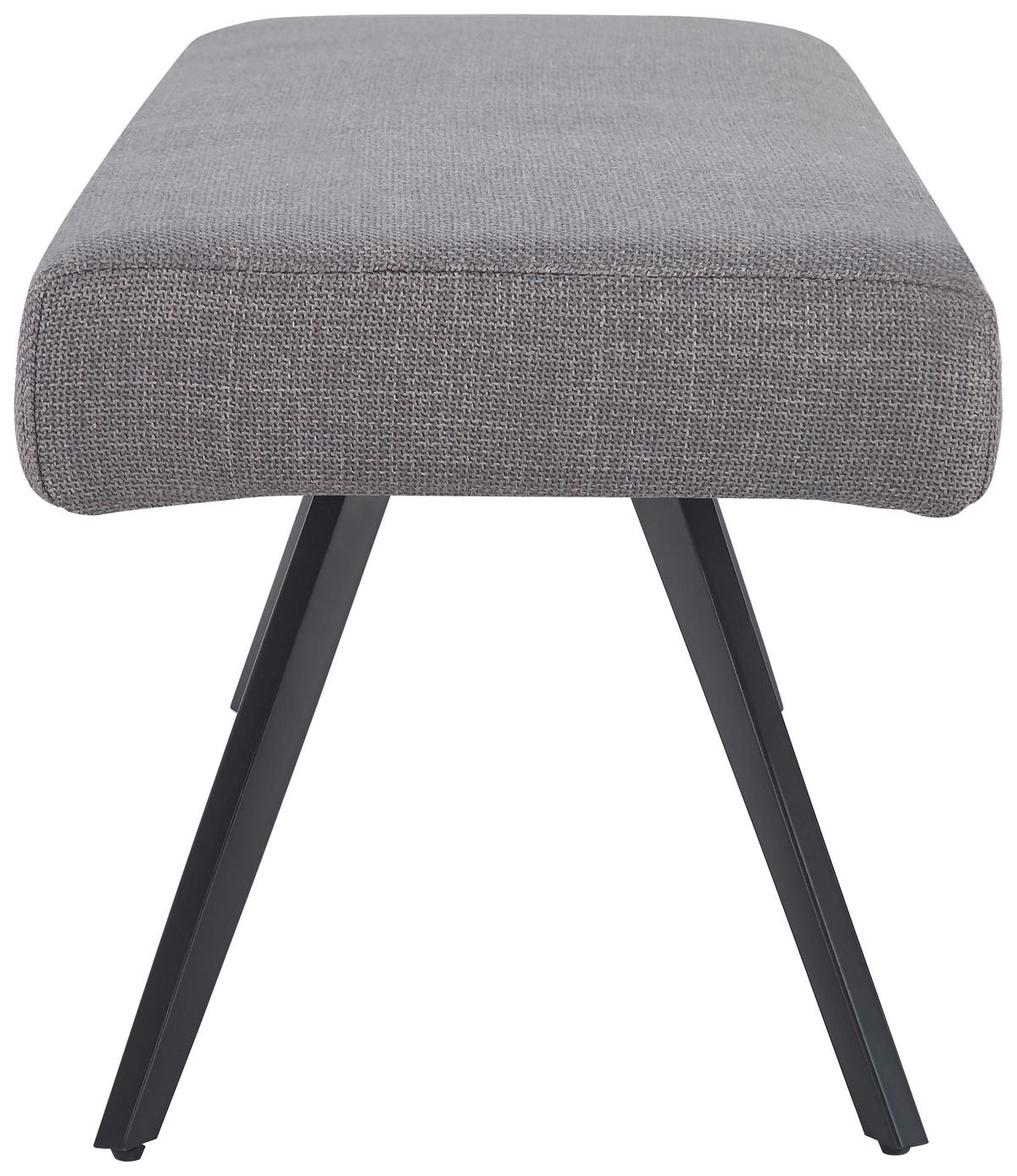 Sitzbank Andros Ohne Lehne Hellgrau, B: 140 Cm - Hellgrau/Schwarz, KONVENTIONELL, Textil/Metall (140/49/47cm) - MID.YOU