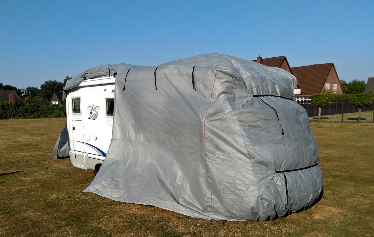 Schutzplane Abdeckplane für Wohnmobil Gr. L Grau - Grau, Basics, Kunststoff (235/275/870cm)