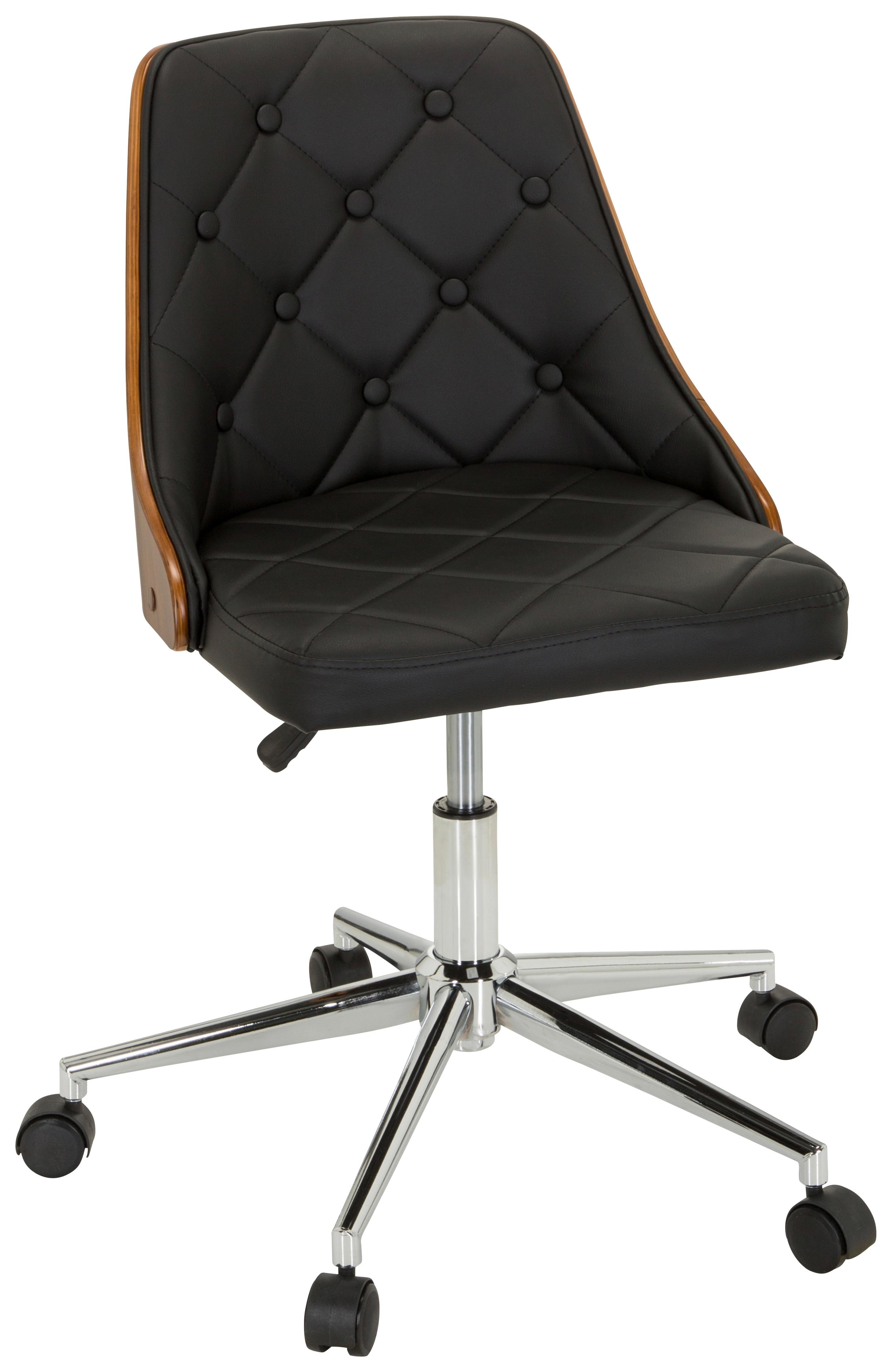 Drehstuhl Cenca Schwarz/teakfarben - Schwarz/Teakfarben, MODERN, Holz/Kunststoff (68/83cm) - MID.YOU