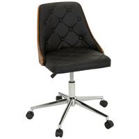 Drehstuhl Cenca Schwarz/Teakfarben - Schwarz/Teakfarben, MODERN, Holz/Kunststoff (68/83cm) - MID.YOU