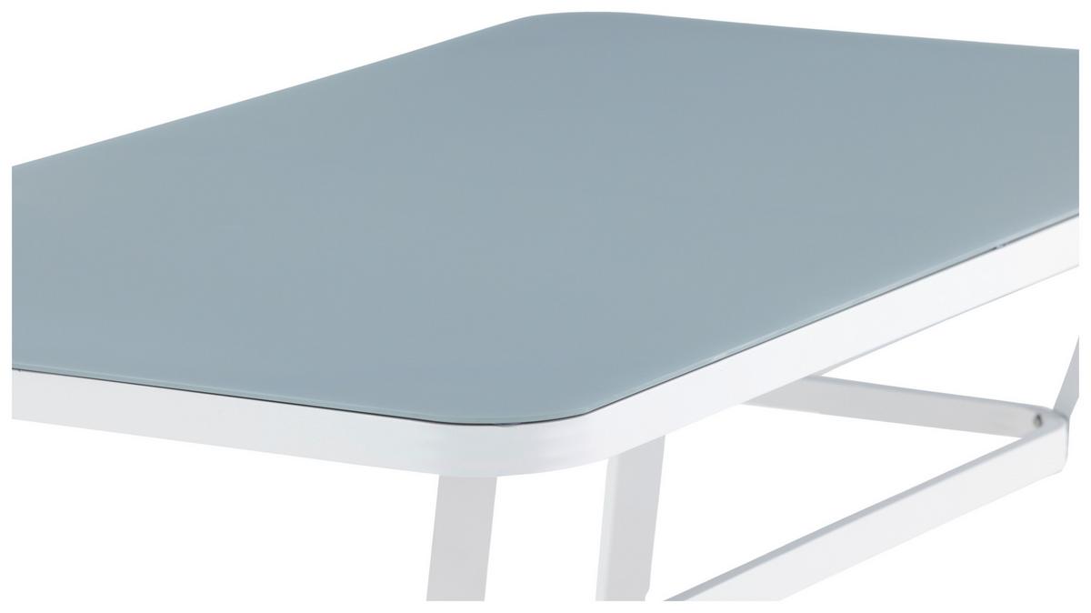 Gartentisch Virya - Weiß/Grau, KONVENTIONELL, Glas/Metall (160/90/74cm) - Gardenson