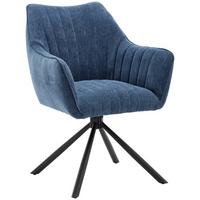 STOLIČKA S PODRÚČKAMI TRIENT - modrá/čierna, Modern, kov/textil (63/88/62cm) - Premium Living